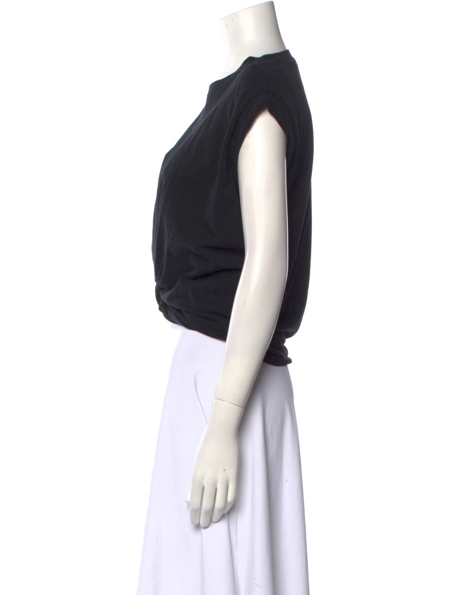 FRAME Bateau Neckline Short Sleeve Crop Top